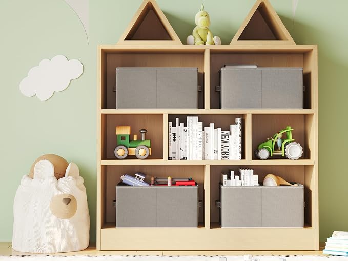 3 Pack Fabric Storage Bins for Shelves | 16.25x12x10in Closet Storage Baskets | - Image 7