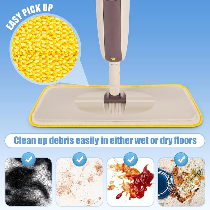 HOMTOYOU Reusable Mop Pads for Swiffer PowerMop: 6 Pack Microfiber Pad Refills - Image 2