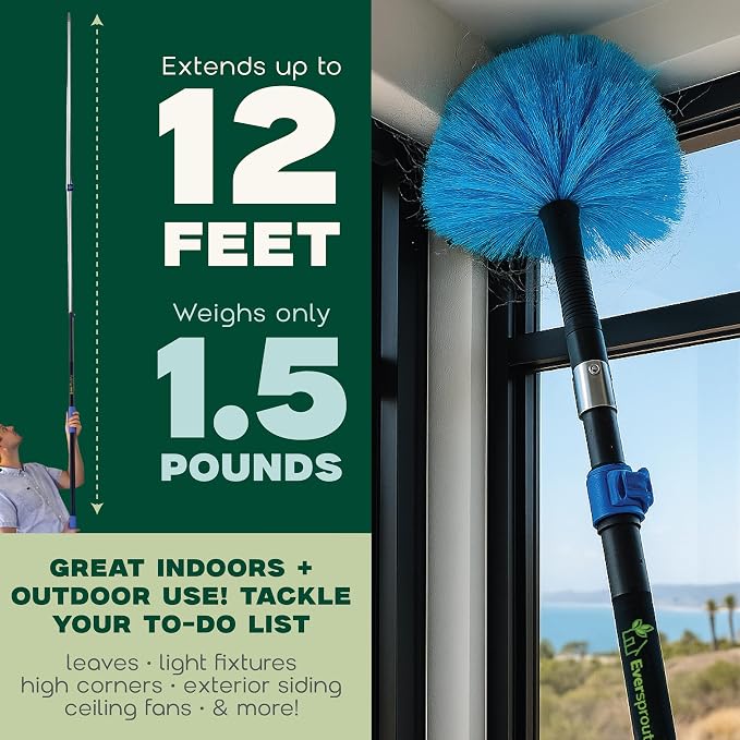 EVERSPROUT 5-to-12 Foot Cobweb Duster and Extension-Pole Combo | Hand Packaged - Image 7