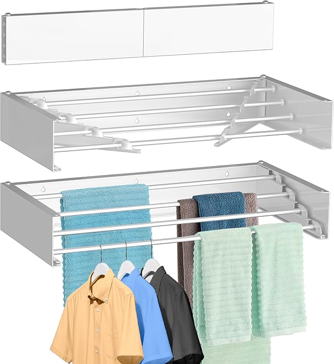 FOCHIER F Laundry Drying Rack Wall Mounted Clothes Drying Rack Collapsible by FOCHIERF