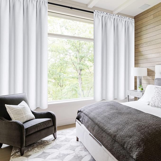 DWCN Greyish White Blackout Curtains - Image 2