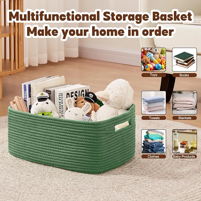 OIAHOMY Storage Basket for Shelves, Closet Cube Storage Bins Baskets for - Image 4