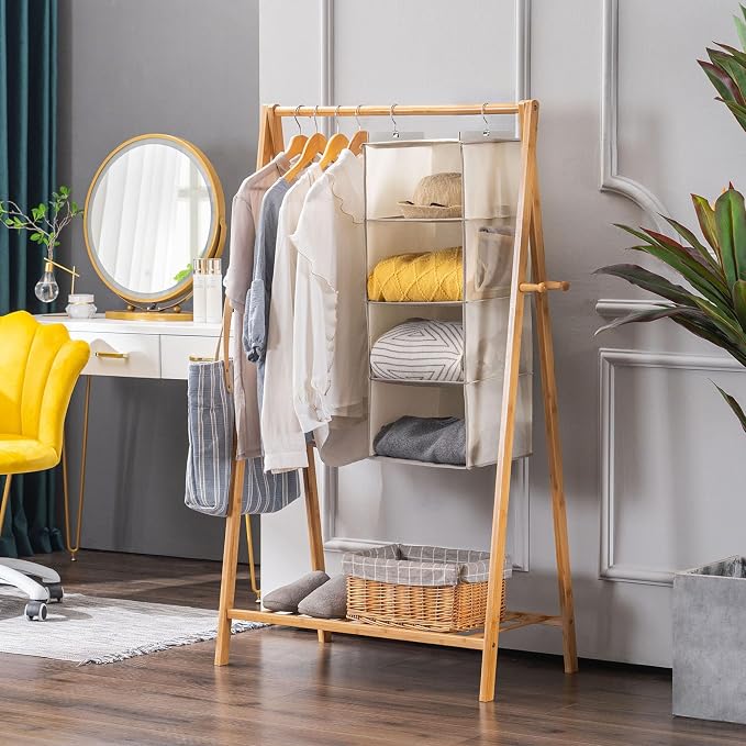 YOUDENOVA Hanging Closet Organizer, 4-Shelf Closet Hanging Storage Shelves - Image 7