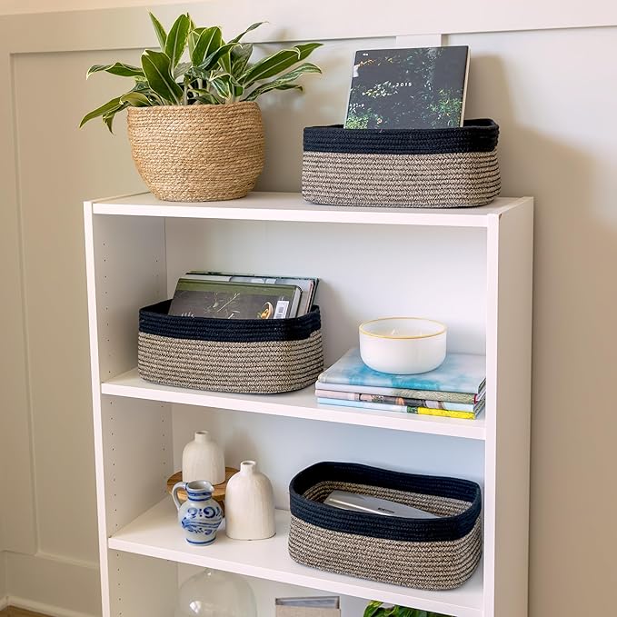 NaturalCozy 13.5”x8.5”x5.5” Rectangle Storage Baskets - Image 3