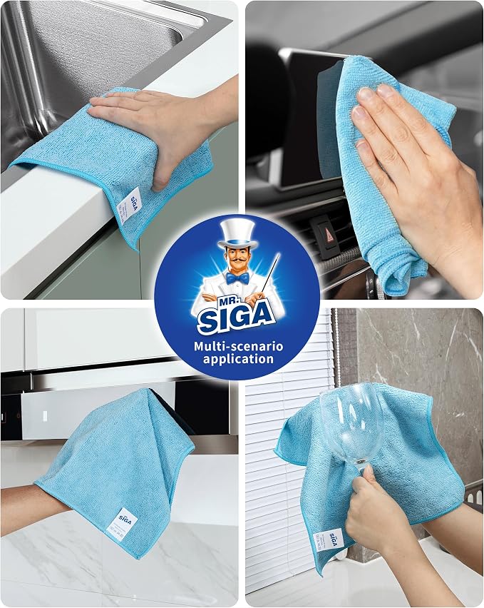 MR.SIGA Microfiber Cleaning Cloth, All-Purpose Microfiber Towels, Streak Free - Image 6