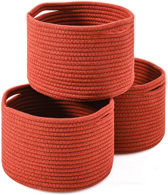Small Storage Baskets for Organizing, Organizer Bins for Shelves, Small Woven by ICERZCZ