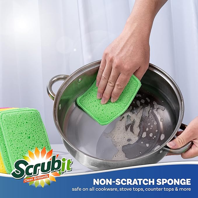 Scrub and Wipe Scrubbing Pads – SCRUBIT Dual Sided Scouring Pad and Sponge - Image 4