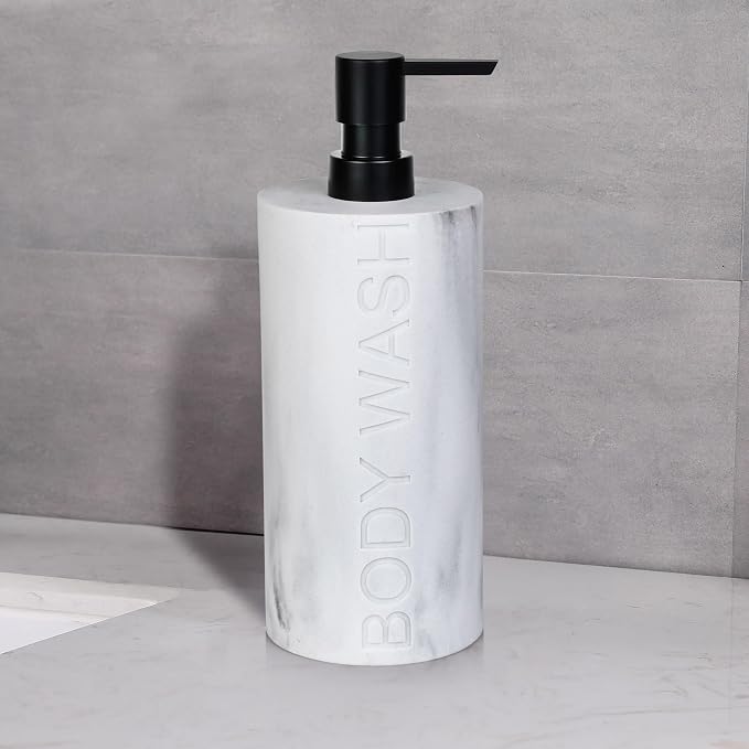 White Body Wash Dispenser Luxurious Refillable Pump Bottle - Image 6