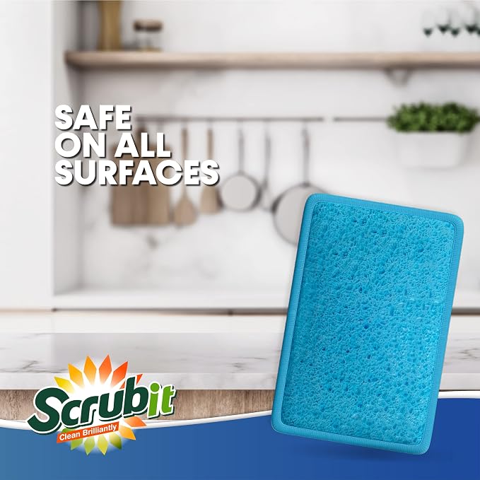 Scrub and Wipe Cleaning Sponges – SCRUBIT Dual Sided Scouring Pad and Sponge - Image 5