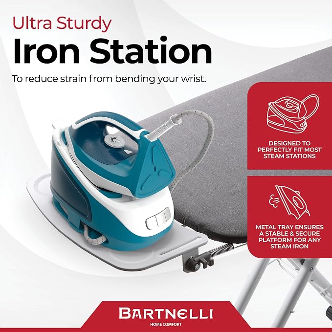 Bartnelli Extra Wide Pro Ironing Board 19x48 Ironing Surface - Image 5