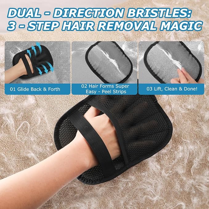 1-Pack Pet Hair Removal Glove for Dogs and Cats, Electrostatic Reusable - Image 2
