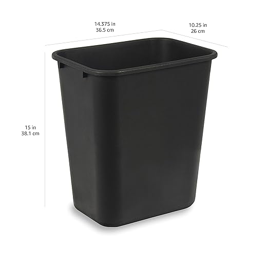 Amazon Basics Trash Can, Rectangular Commercial Office Wastebasket, 7 Gallon - Image 3
