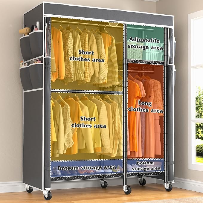 Raybee Clothes Rack with Cover, Clothing Racks - Image 2