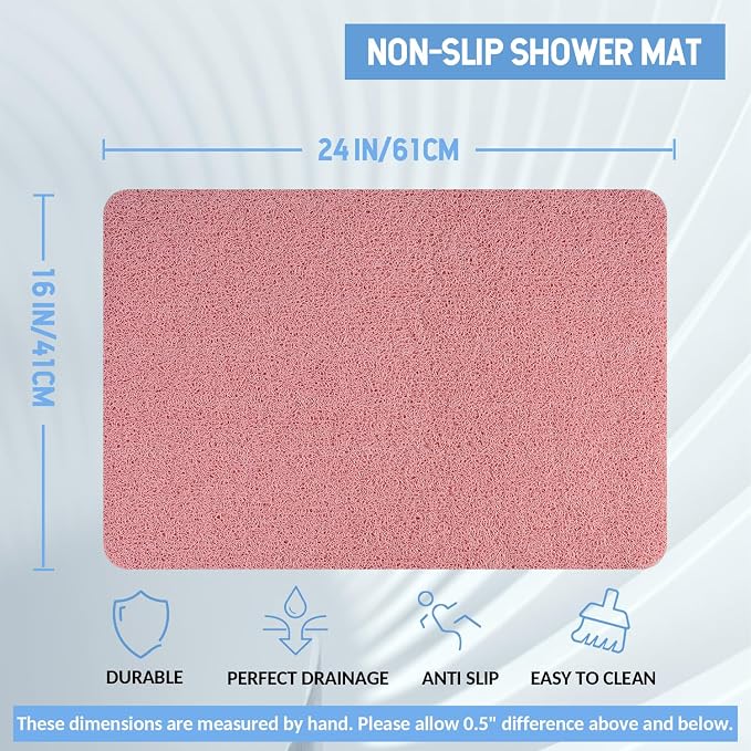 Non-Slip Bathtub Mat, 2 Pack Anti Slip Shower Mat, Fast Drying Bathtub Mats - Image 2