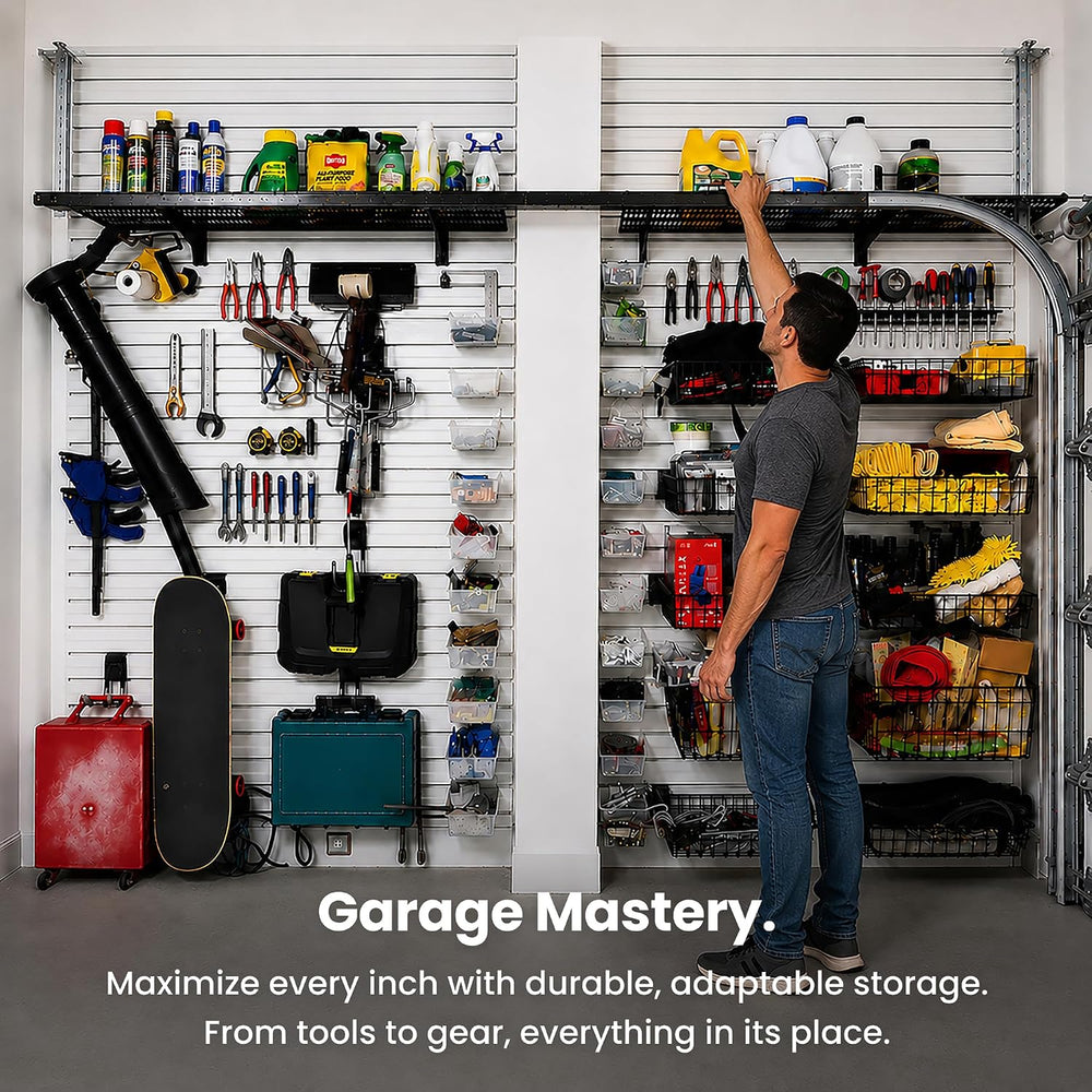 DLDIRECT Slatwall Panel Garage Wall Organizer Heavy Duty Mounted Aluminum Sla...
