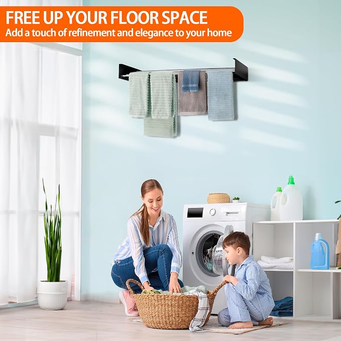 FOCHIER F Laundry Drying Rack Wall Mounted Clothes Drying Rack Collapsible - Image 2
