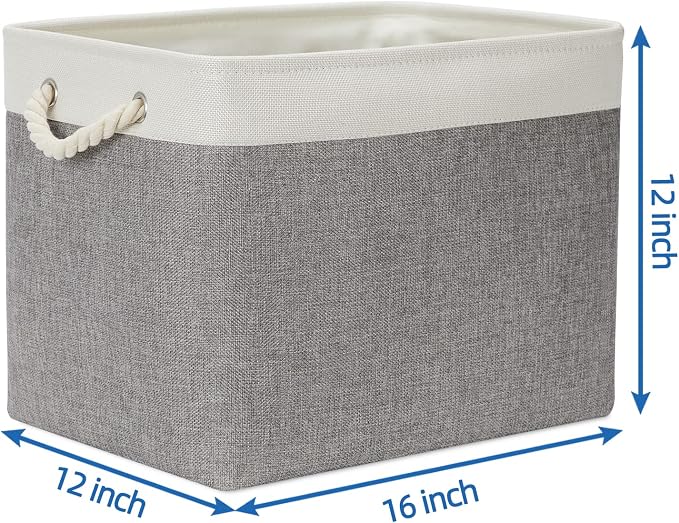 Temary Baskets for Organizing, 2 Pack Storage Baskets Large Fabric Baskets - Image 2