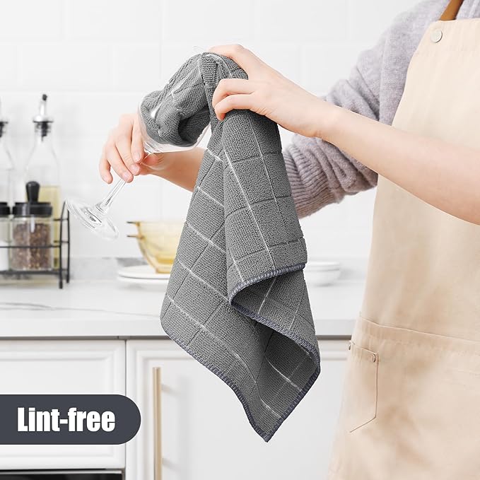 Homaxy Microfiber Kitchen Towels and Dishcloths Set, 12 Pack Soft and Absorbent - Image 4