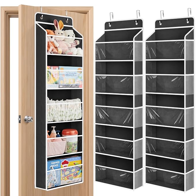 JARLINK 2 Pack Toy Stuffed Animal Storage, Over The Door Organizer W/Clear View by JARLINK