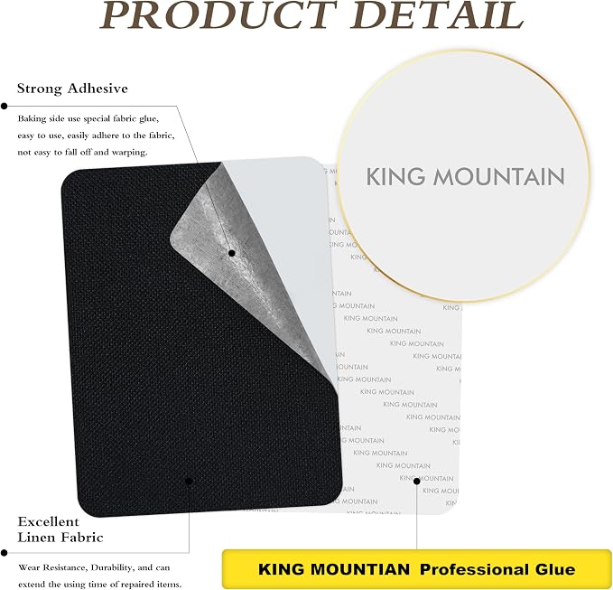 KING MOUNTAIN Coarse Linen Repair Patches, Self-Adhesive Linen Fabric Patches - Image 2