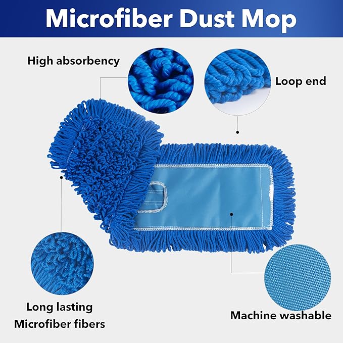 Matthew 36'' Microfiber Loop Dust Mop Washable Commercial&Residential Heavy - Image 2