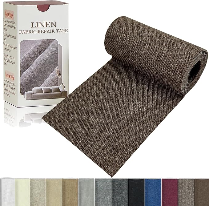 Linen Repair Tape 4x70 Inch Self-Adhesive Couch Patch Repair Fabric Patch by Givethingsanewlife