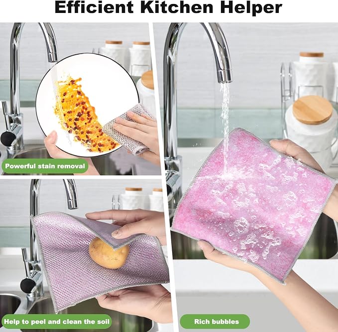 10pcs Non Scratch Wire Dishcloth Multipurpose Wire Dishwashing Rag - Image 4