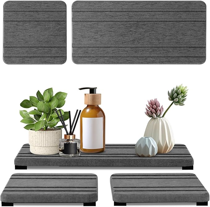 3PCS Water Absorbing Stone Tray, DryingNeat Diatomite Stone Sink Tray, Instant by Unknown