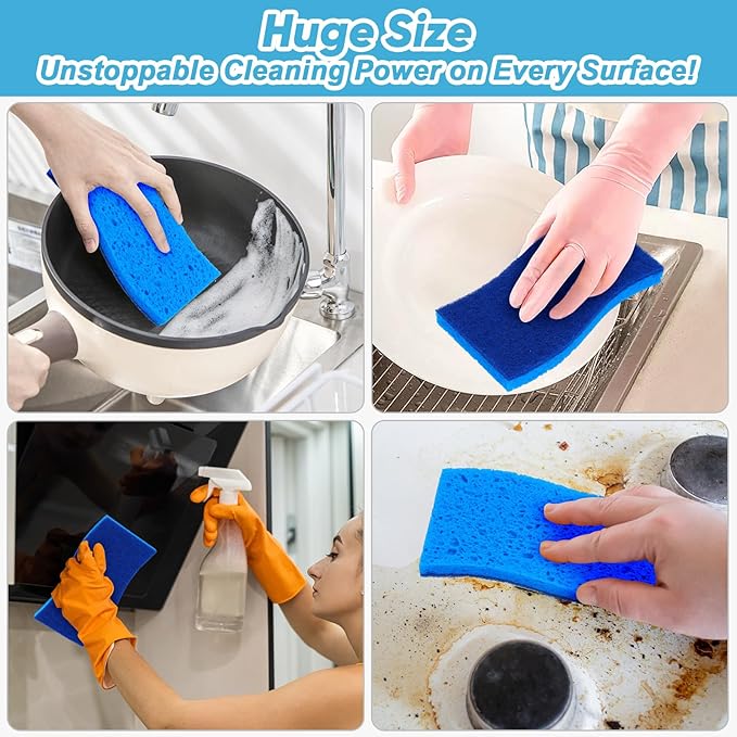 AIDEA XL Scrub Sponges Non-Scratch 12Count, Extra Large Sponges Kitchen - Image 7