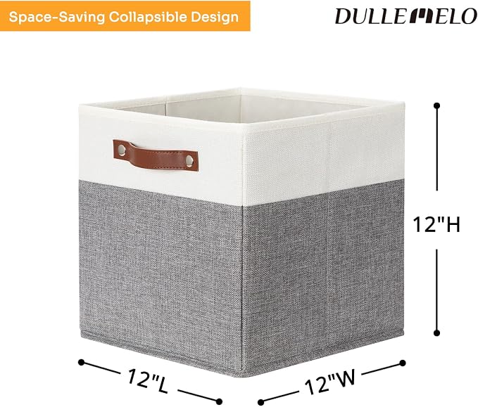 DULLEMELO Storage Cubes 12 inch, Collapsible Sturdy Cube Storage Bins - Image 4