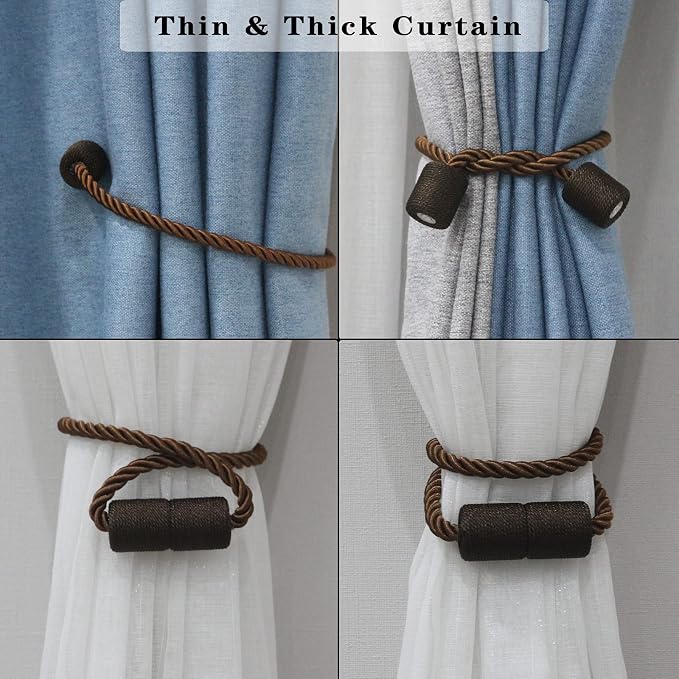 4 Pack Strong Magnetic Curtain Tiebacks Outdoor Elegant Decorative Tie Backs - Image 5
