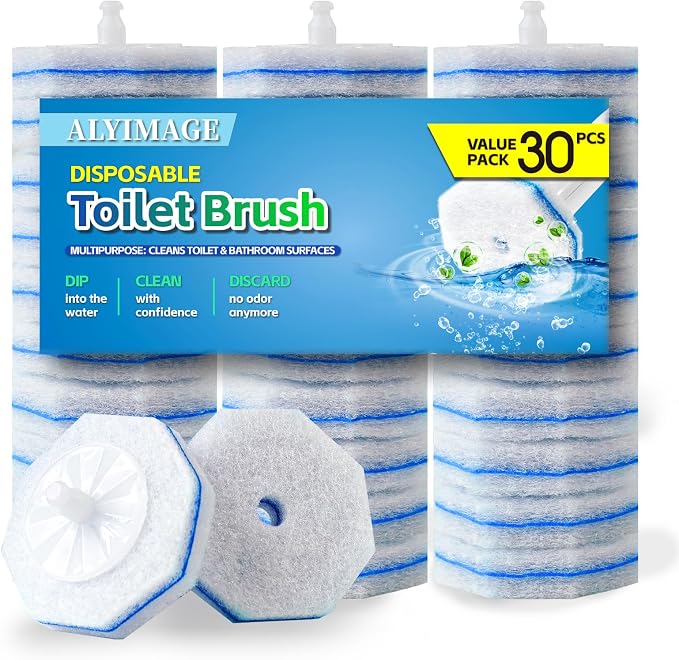 30Pcs Disposable Toilet Wand Refills Easy Cleaning Toilet Bowl Fiber Wand Heads by Unknown