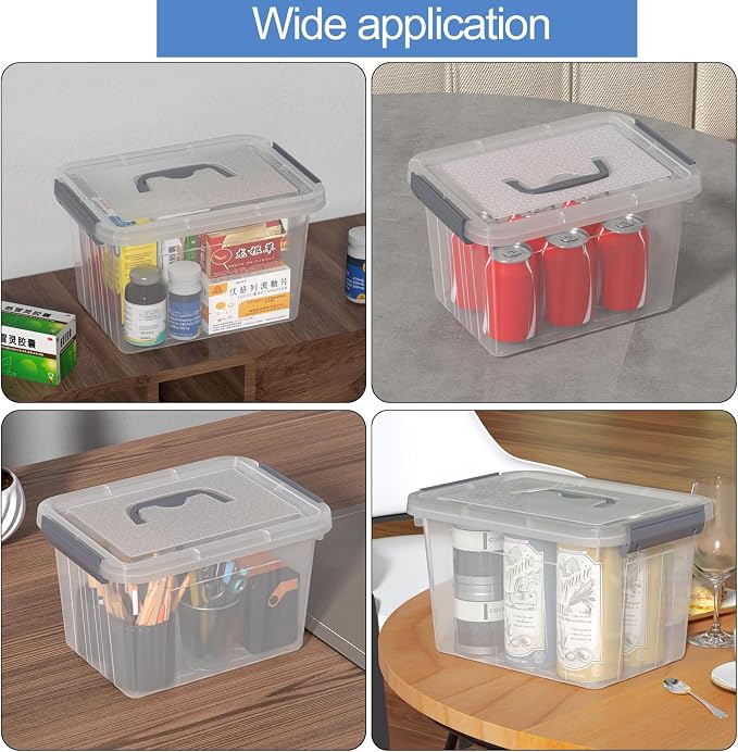 6 Quart Small Clear Plastic Storage Bins - Image 7