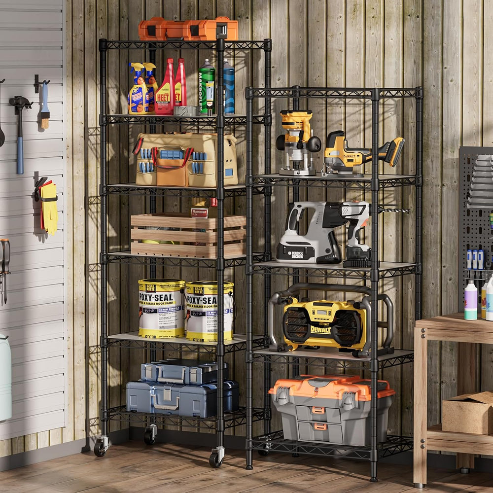 SINGAYE Small Wire 5 Adjustable Shelves Pantry Metal Shelf Floor Organizer