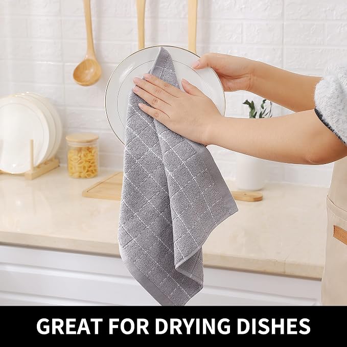 Homaxy 100% Cotton Terry Kitchen Dish Cloths, Ultra Soft and Absorbent Dish - Image 4