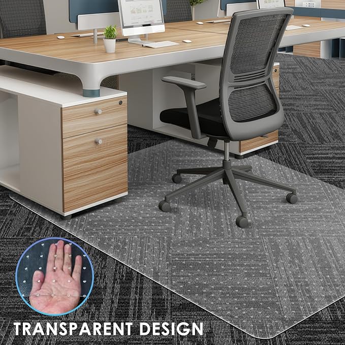 Vicwe Large Office Chair Mat for Carpeted Floors，63"X51" Rectangle Desk Chair - Image 6
