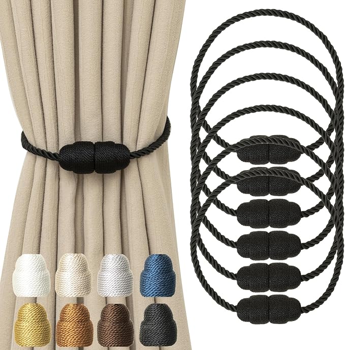 Magnetic Curtain Tiebacks Rope Curtain Tie Backs by CurtainTiebacks