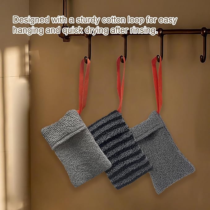 4 Pack Soap Bag Different Roughness Deep and Gentle, Bar Soap Pouch Saver Pocket - Image 7