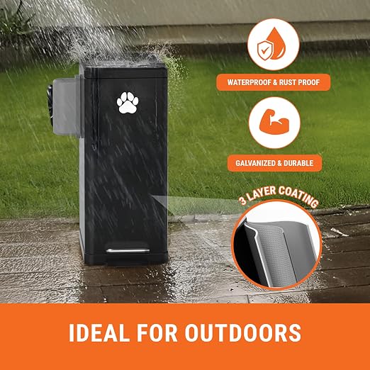Pupzle Dog Poop Trash Can Outside, 3.2 Gal Metal Dog Waste Trash Can - Image 3