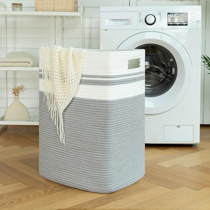 OIAHOMY 91L Laundry Hamper, XXXLarge Laundry Basket, Collapsible Cotton Rope - Image 2