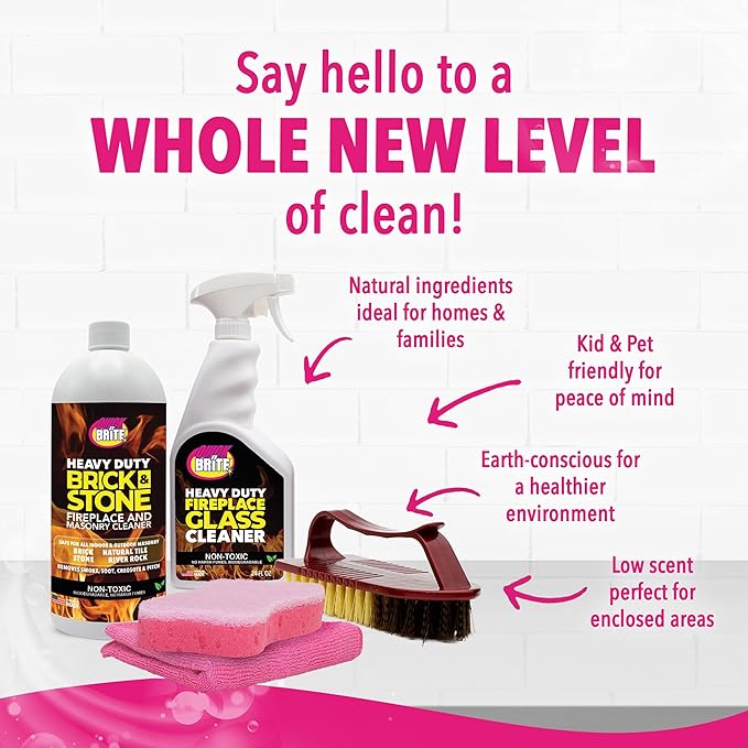 Quick N Brite Fireplace Cleaning Kit – Includes 24 oz Fireplace Glass Cleaner - Image 5