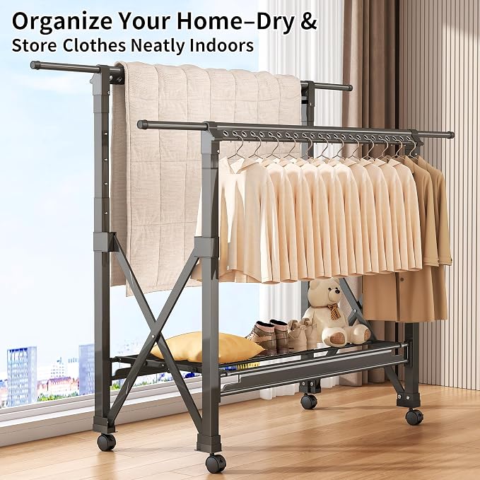 Heavy Duty Rolling Clothing Rack - Image 8