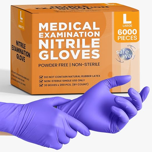 SafeWay Nitrile Disposable Gloves — Multi-Purpose Powder-Free, Medical Use by safeway