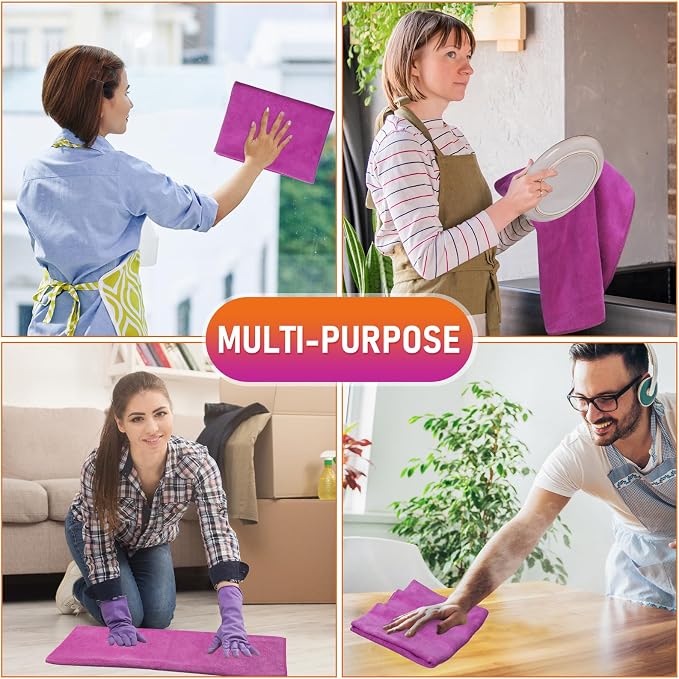 Newwiee 3 Pcs Extra Large Microfiber Cleaning Cloth 30" x 20" Washable Reusable - Image 7
