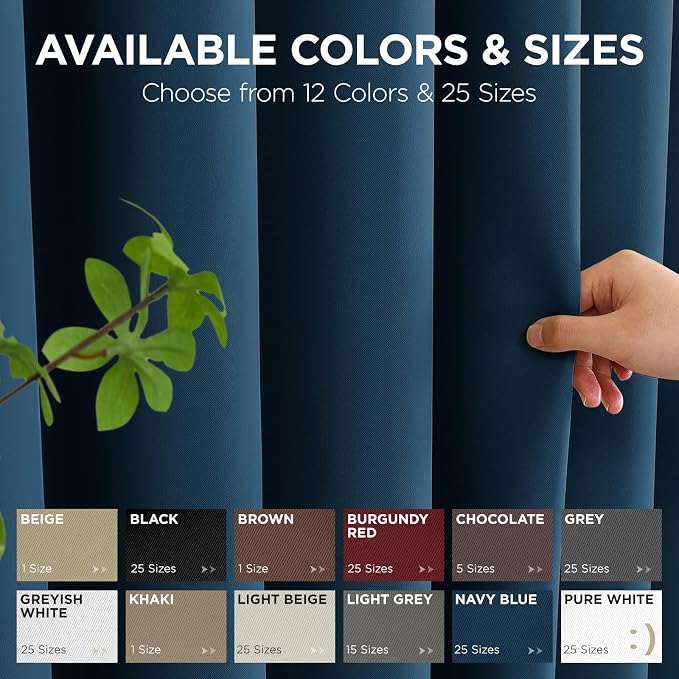 Joydeco Blackout Patio Sliding Door Curtains 108 Inches Long, Grommet Privacy - Image 9