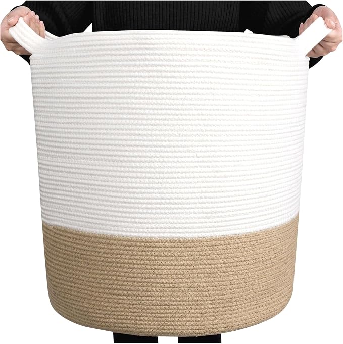 MINTWOOD Design 83L Extra Large 20x18in Decorative Woven Cotton Rope Blanket by MINTWOODDesign