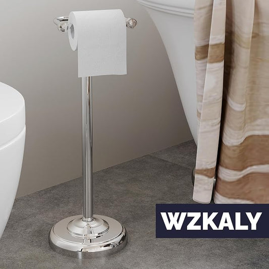 Toilet Paper Holder Stand, Polished Chrome Toilet Paper Holder Free Standing - Image 2