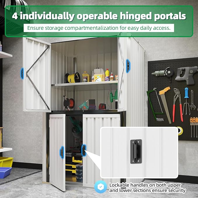 AECOJOY Outdoor Storage Cabinet, Outdoor Cabinets Waterproof - Image 4