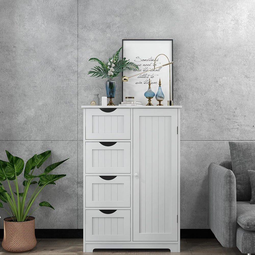 Giantex Bathroom Storage Cabinet with Drawers - 4 Drawer Storage Organizer w/...