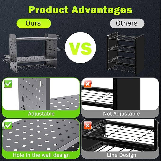 Wall Mount for EGO-Compatible Tools – 3-Layer Adjustable Garage Organizer - Image 4